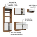 Cocina Integral Glamy 2.70 Metros Marrón/Blanco 15