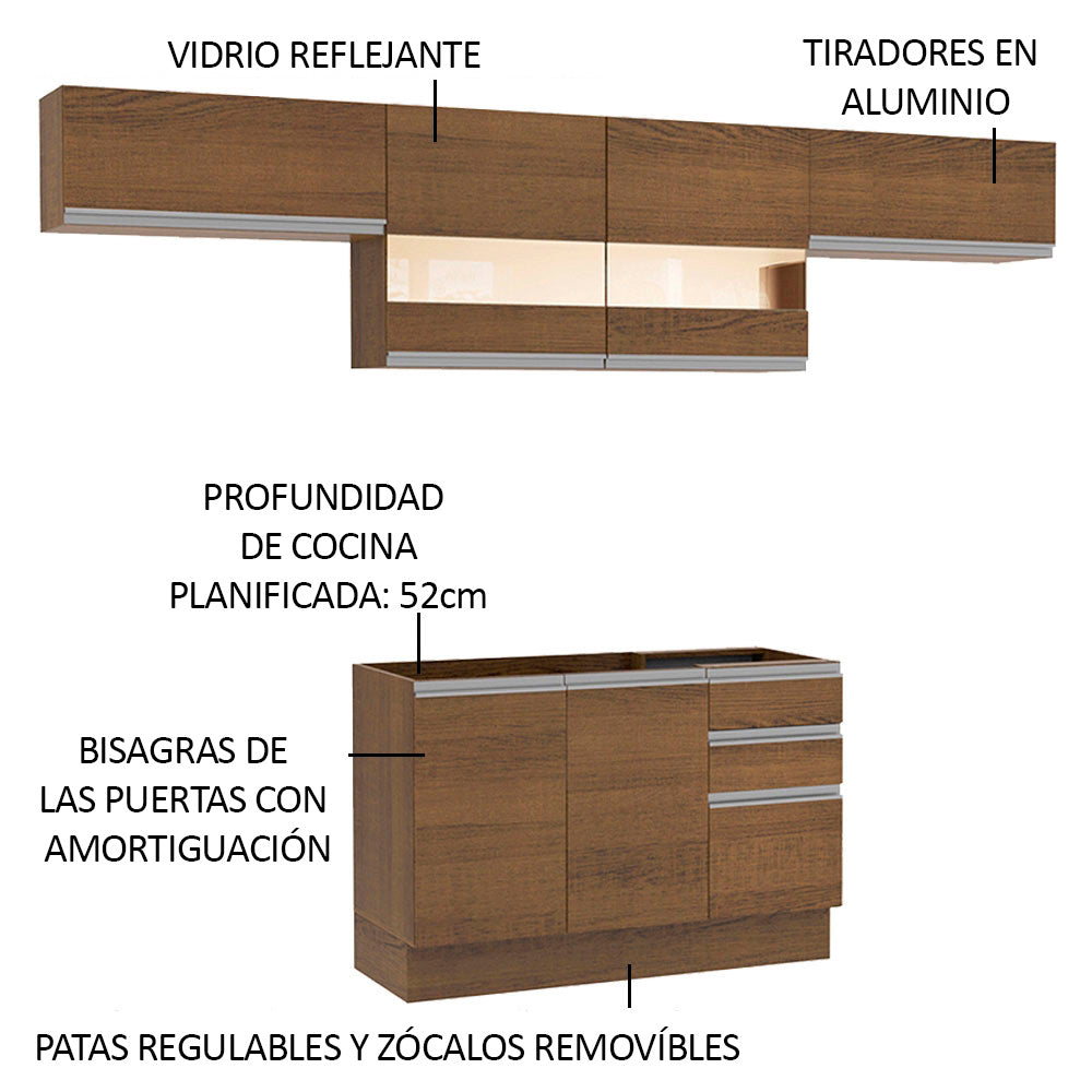 Cocina Integral Marina 2.80 Metros Marrón