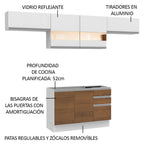 Cocina Integral Marina 2.80 Metros Blanco/Marrón/Blanco