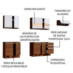 Cocina Integral Marcela 2.80 Metros Marrón/Marrón/Blanco