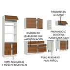 Cocina Integral Vicenza 2.90 m con Encimera Blanco/Marrón 12