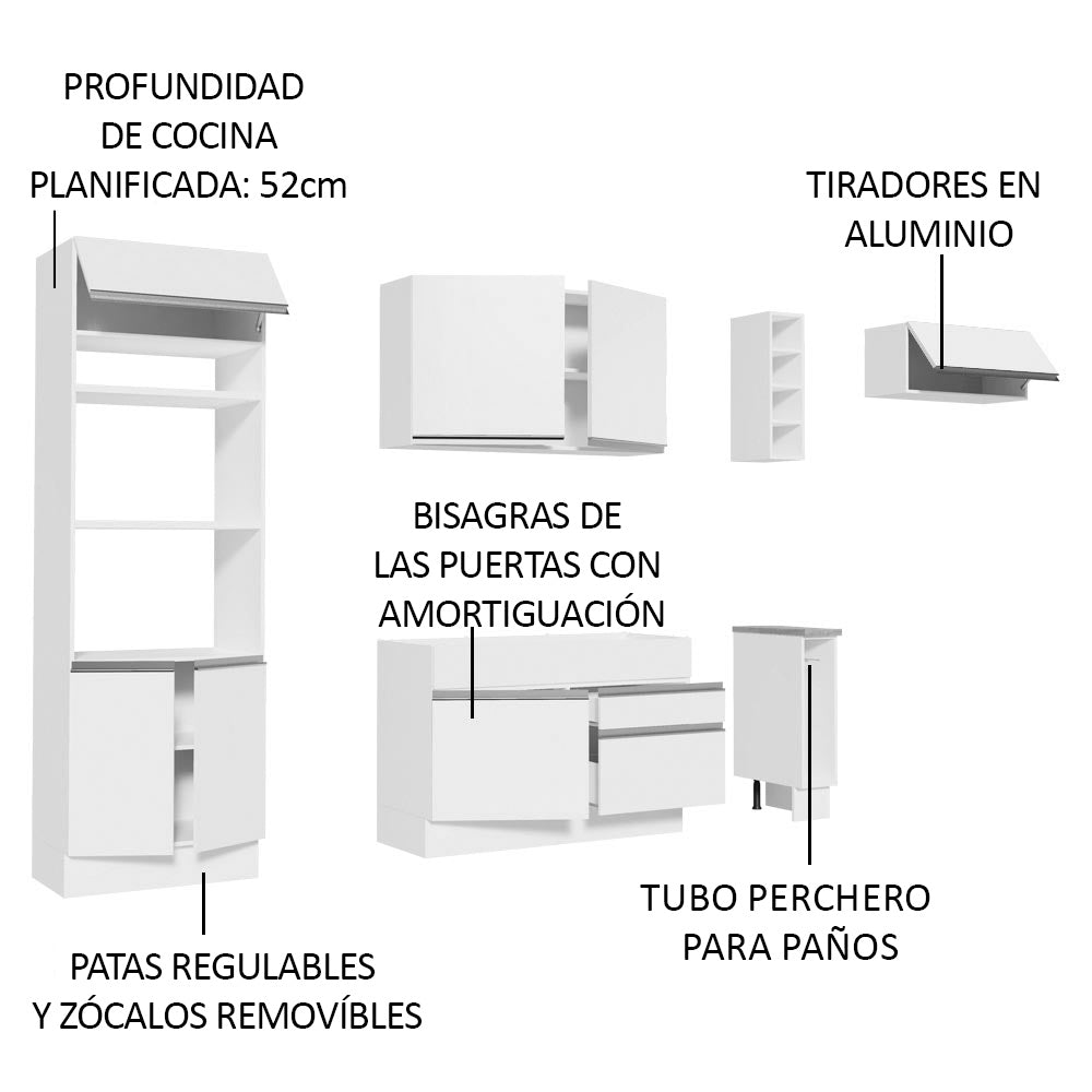 Cocina Integral Safira 2.90 Metros Blanco 04