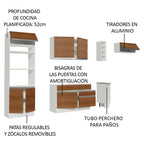 Cocina Integral Safira 2.90 Metros Blanco/Marrón 04