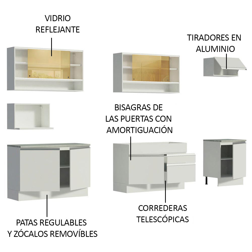 Cocina Integral Verona 3.00 Metros Blanco