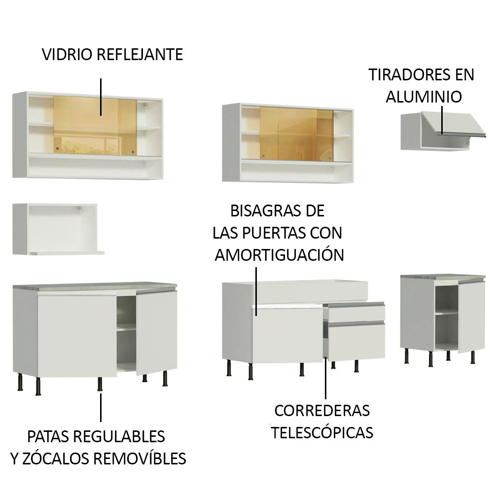 Cocina Integral Verona 3.00 Metros SR Blanco