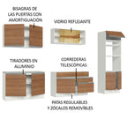 Cocina Integral Glamy 3.10 Metros Blanco/Marrón 01