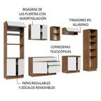 Cocina Integral Glamy 3.30 Metros Marrón/Blanco