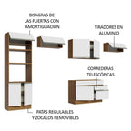 Cocina Integral Glamy 3.50 Metros Marrón/Blanco