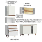 Cocina Integral Reims 1.80 m con Encimera Blanco 02