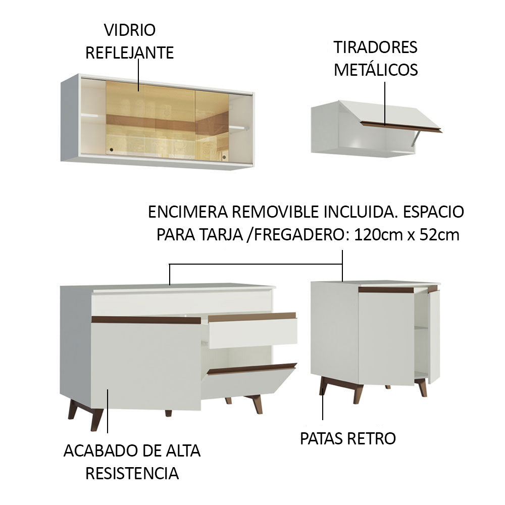 Cocina Integral Reims 1.90 m con Encimera Blanco 01