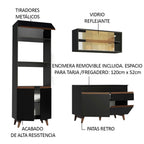 Cocina Integral Reims 1.90 m con Encimera Negro 02