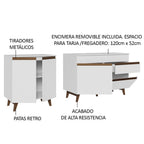Kit 2 Muebles de Cocina Bajos Reims 1.90 m con Encimera - Blanco