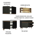 Cocina Integral Reims 2.40 m con Encimera Negro/Marrón 01