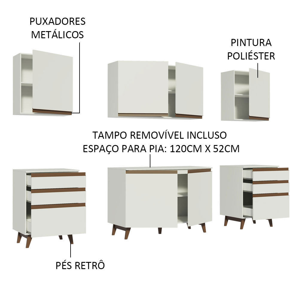 Cocina Integral Reims 2.40 m con Encimera Blanco 02