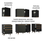 Cocina Integral Reims 2.40 m con Encimera Negro 02