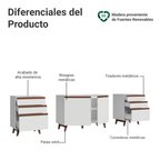 Kit 3 Muebles de Cocina Bajos Reims 2.40 m con Encimera