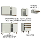 Cocina Integral Reims 2.50 m con Encimera Blanco 02