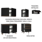 Cocina Integral Reims 2.50 m con Encimera Negro 02