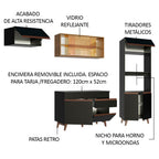 Cocina Integral Reims 2.60 m con Encimera Negro/Marrón 01