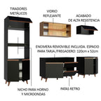 Cocina Integral Reims 2.60 m con Encimera Negro/Marrón 02