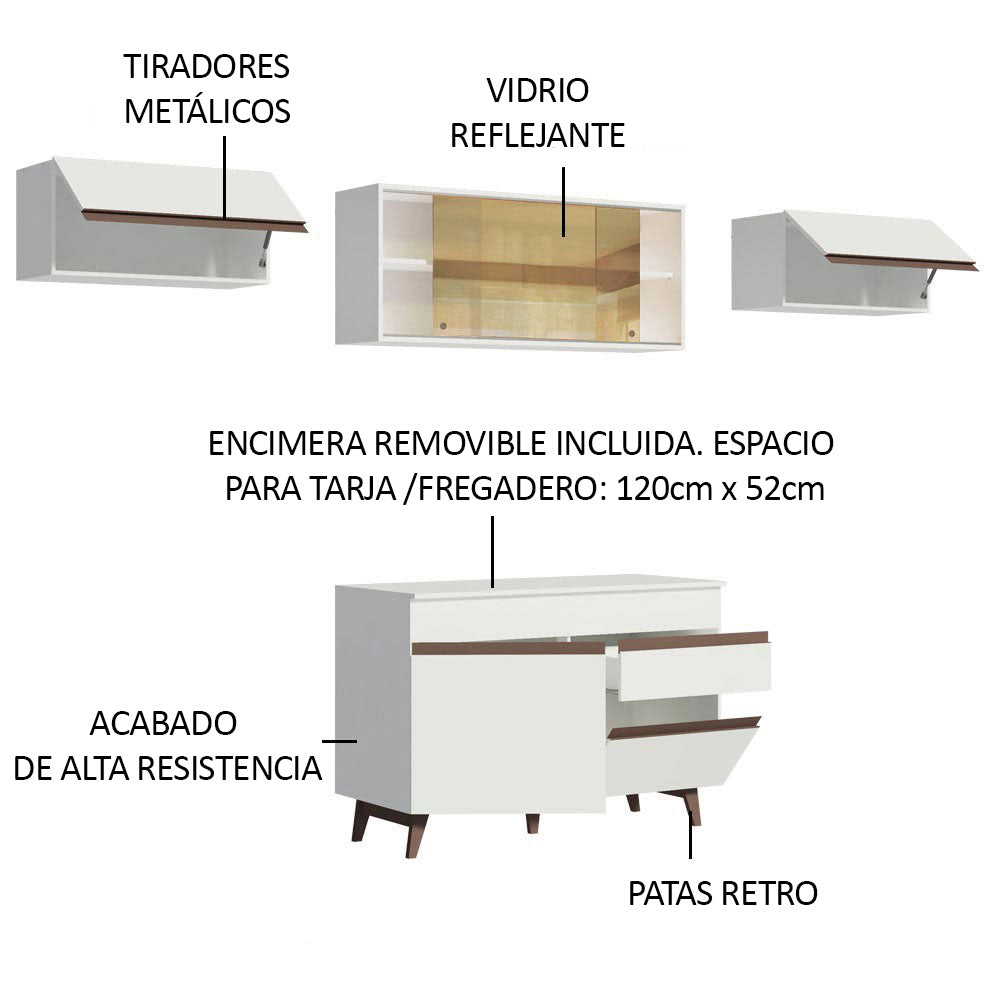 Cocina Integral Reims 2.60 m con Encimera Blanco 03