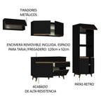 Cocina Integral Reims 2.60 m con Encimera Negro 08
