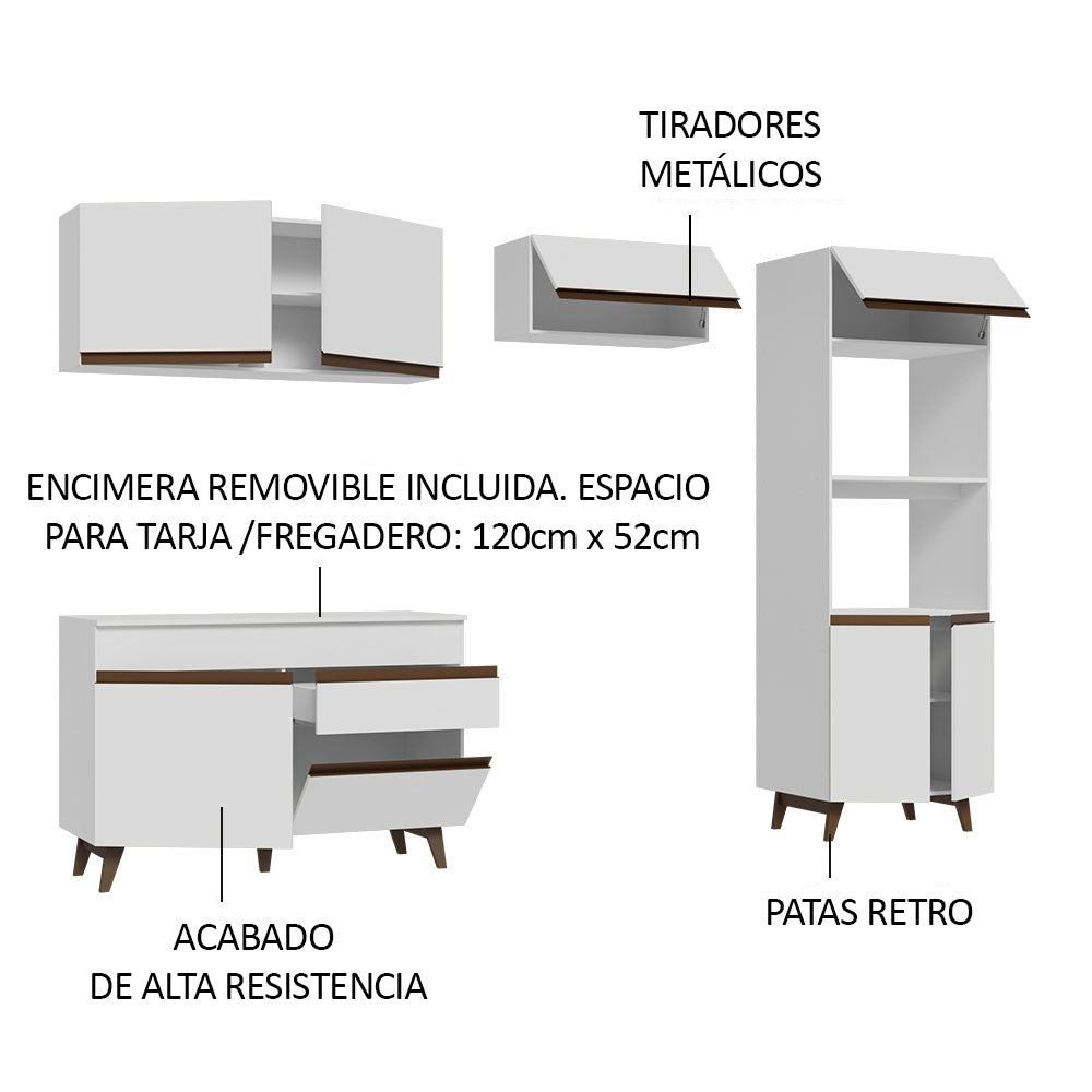 Cocina Integral Reims 2.60 m con Encimera Blanco 09