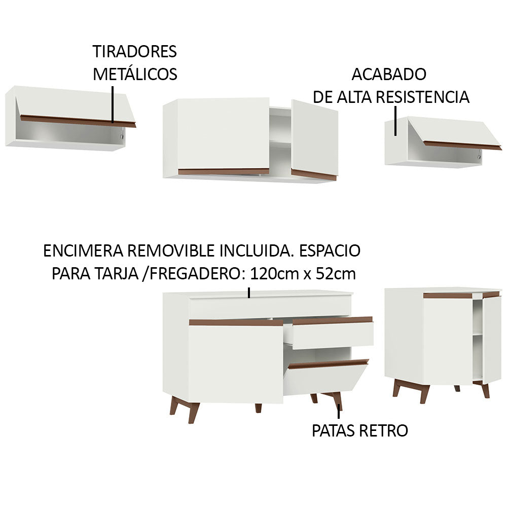 Cocina Integral Reims 2.60 m con Encimera Blanco 10