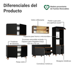 Cocina Integral Reims 3.10 m con Encimera Negro/Marrón 01