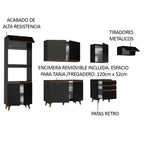 Cocina Integral Reims 3.20 m con Encimera Negro 01
