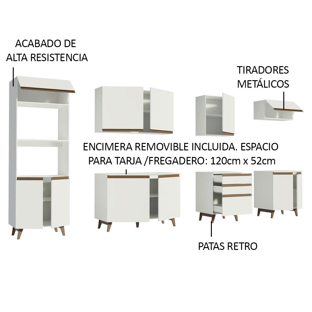 Cocina Integral Reims 3.20 m con Encimera Blanco 02