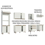 Cocina Integral Reims 3.20 m con Encimera Blanco 02
