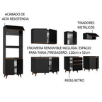 Cocina Integral Reims 3.20 m con Encimera Negro 02