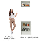 Kit Mueble de Cocina Superior y Mueble Bajo Topazio 60 cm Blanco Madesa