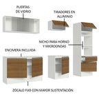 Cocina Integral Topazio 2.40 m con Encimera Blanco/Marrón 05