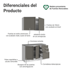 Cocina Integral Vik 1.20 Metros con Encimera Blanco/Gris 01