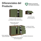 Cocina Integral Vik 1.80 Metros Marrón/Verde 02