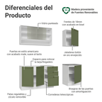 Cocina Integral Vik 1.80 Metros Blanco/Verde 03