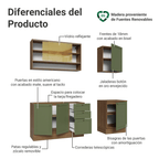 Cocina Integral Vik 1.80 Metros Marrón/Verde 04