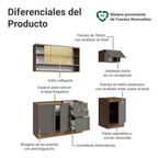 Cocina Integral Vik 1.80 Metros Marrón/Gris 05