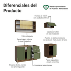 Cocina Integral Vik 1.80 Metros Marrón/Verde 05