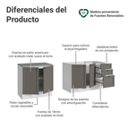 Kit 2 Muebles de Cocina Bajo Vik 2.00 m Blanco/Gris 01