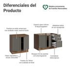 Kit 2 Muebles de Cocina Bajo Vik 2.00 m Marrón/Gris 01