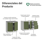 Kit 2 Muebles de Cocina Bajo Vik 2.00 m Blanco/Verde 01