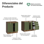 Kit 2 Muebles de Cocina Bajo Vik 2.00 m Marrón/Verde 01