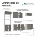 Cocina Integral Vik 2.70 Metros Blanco/Gris 01