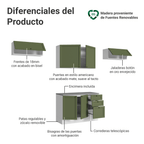 Cocina Integral Vik 2.80 m con Encimera Blanco/Verde 01