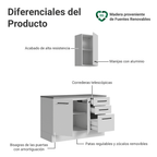 Conjunto de Mueble para Baño Agata 1.20 m 3 Puertas 3 Cajones Blanco