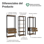 Clóset Modulado Abierto Valencia 180 cm x 199 cm x 45 cm Marrón/Negro 02
