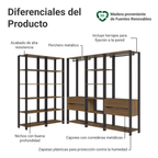 Clóset Modulado Abierto Valencia 4 Cajones 19 Niveles 180 cm x 317 cm Marrón/Negro 01